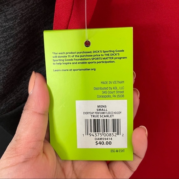 NWT DSG Men’s Everyday Performance Fleece 1/2 Zip Hoodie Pullover Red Size S - Picture 9 of 10